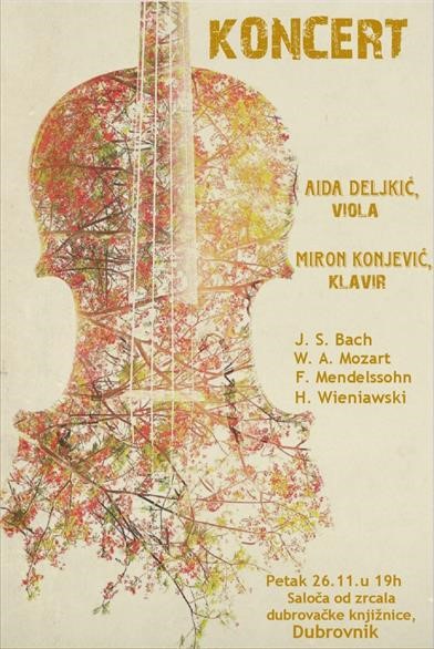 KONCERT U SALOČI Aida Deljkić (viola) & Miron Konjević (klavir)