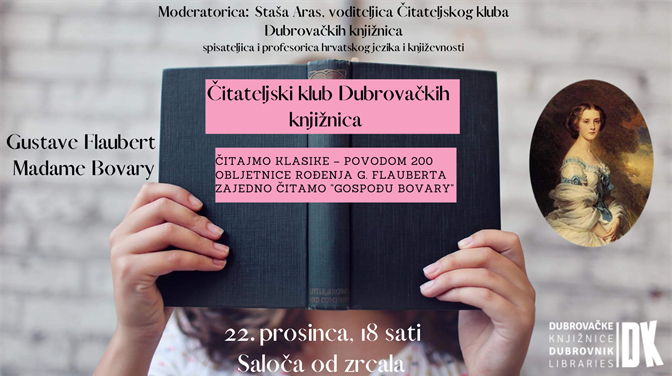Čitateljski klub: Čitajmo klasike –  povodom 200 obljetnice rođenja G. Flauberta zajedno čitamo "Gospođu Bovary"