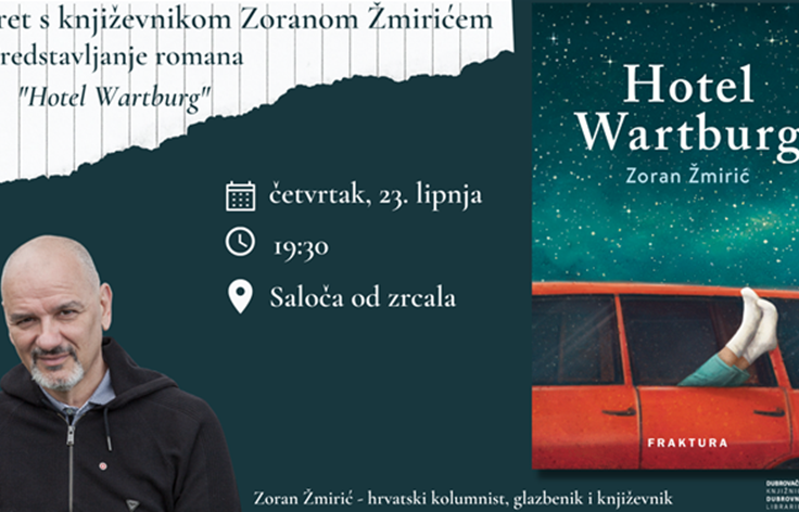 Predstavljanje romana "Hotel Wartburg" Zorana Žmirića u Saloči od zrcala