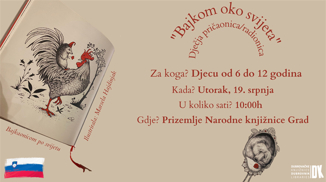 Dječja radionica "Bajkom oko svijeta" u Narodnoj knjižnici Grad