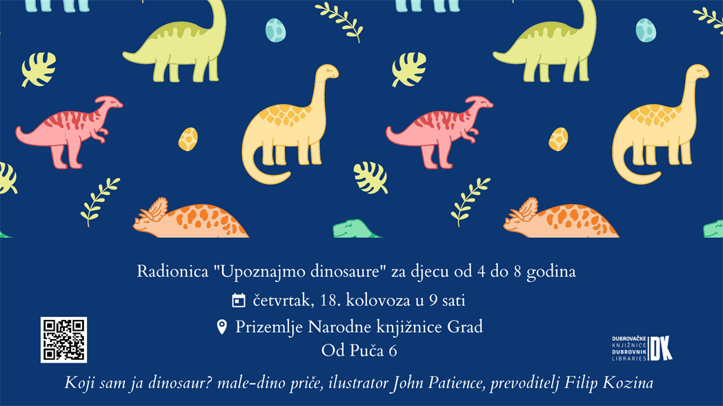 Radionica "Upoznajmo dinosaure" za djecu od 4 do 8 godina