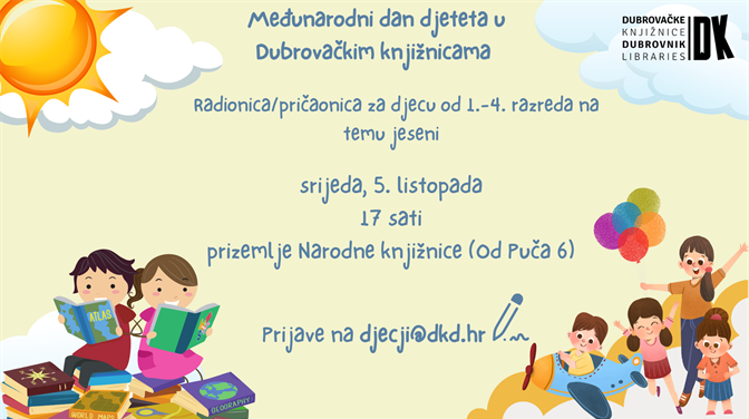 Međunarodni dan djeteta u knjižnici: pričaonica/radionica za djecu od 1.-4. razreda