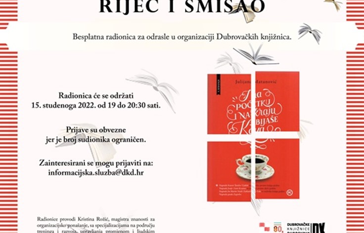 Posljednje predavanje/radionica "Riječ i smisao" u Mjesecu hrvatske knjige
