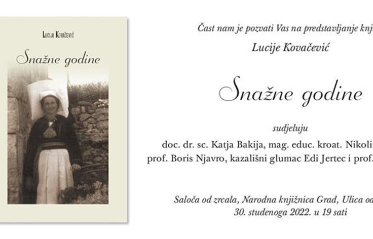 Predstavljanje knjige "Snažne godine" Lucije Kovačević