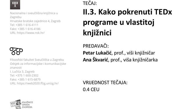 Tečaj za knjižničare: Kako pokrenuti TEDx programe u vlastitoj knjižnici