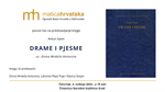 Predstavljanje knjige "Drame i pjesme" književnika Antuna Sasina