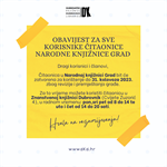 Čitaonica u Narodnoj knjižnici Grad zatvorena za korisnike do 31. kolovoza 2023.