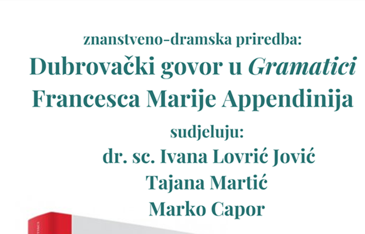 Predstavljanje Dubrovačkog govora u Gramatici Francesca Marie Appendinija u Saloči od zrcala