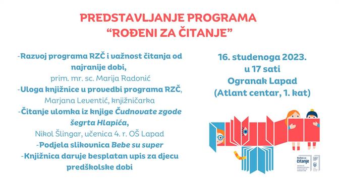 Predstavljanje Nacionalnog programa za čitanje djeci od najranije dobi „Rođeni za čitanje“