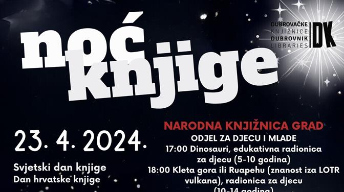 NOĆ KNJIGE 2024. U DUBROVAČKIM KNJIŽNICAMA