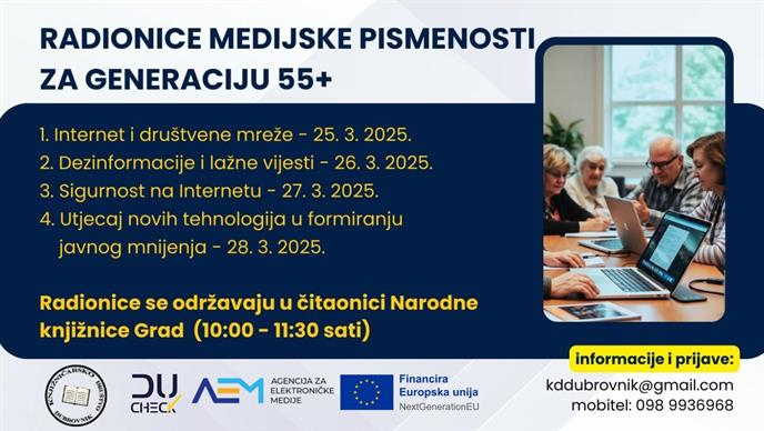 PRIJAVE U TIJEKU! Radionice medijske pismenosti za generaciju 55+