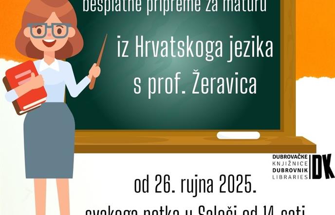 POZIV SREDNJOŠKOLCIMA Počinju besplatne pripreme za maturu iz Hrvatskoga jezika