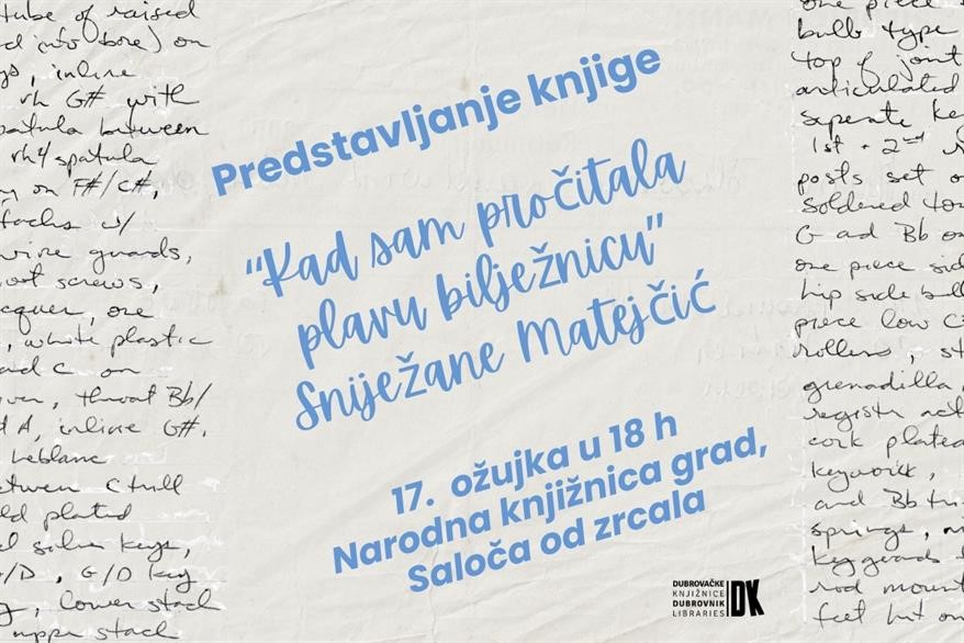 Predstavljanje knjige „Kad sam pročitala plavu bilježnicu“ Sniježane Matejčić