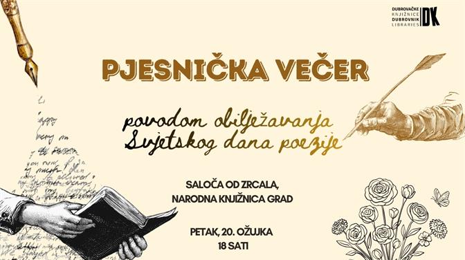 Pjesnička večer u Dubrovačkim knjižnicama uoči Svjetskog dana poezije