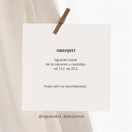 Obavijest o privremenom radnom vremenu Ogranka Cavtat