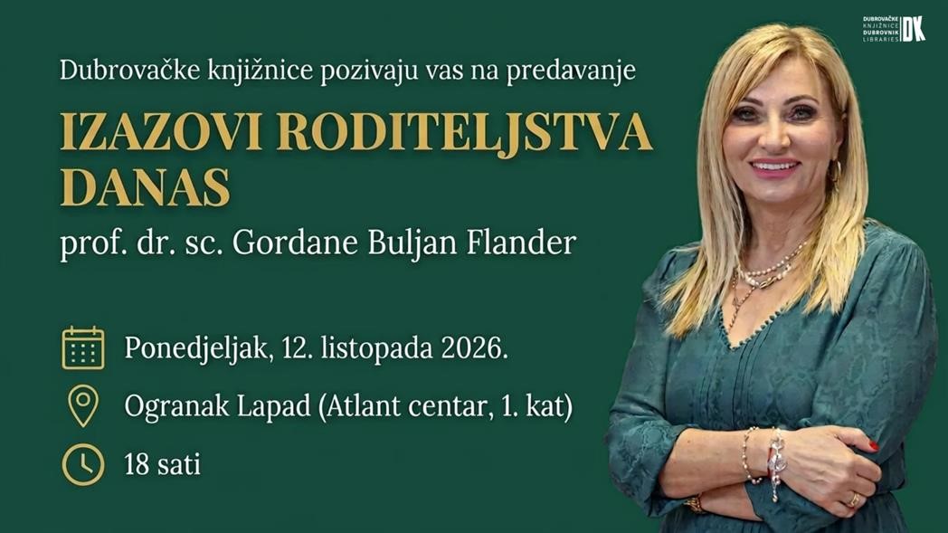 Predavanje Gordane Buljan Flander o izazovima roditeljstva u Ogranku Lapad