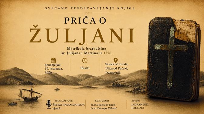 Predstavljanje monografije „Priča o Žuljani“ autora Jadrana Jeića Baguzeja u Saloči od zrcala