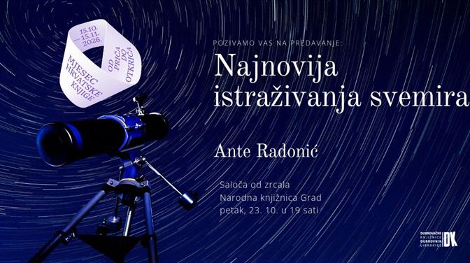 Ante Radonić u Narodnoj knjižnici Grad: Predavanje o najnovijim istraživanjima svemira