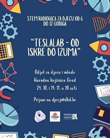 STEM RADIONICA ZA NAJMLAĐE: „TeslaLab – Od iskre do izuma“ na Odjelu za djecu i mlade Narodne knjižnice Grad